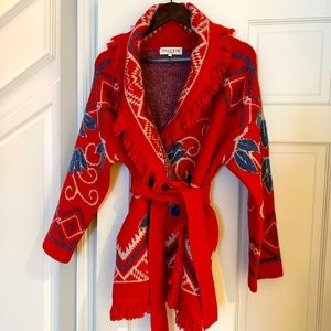 Apres all day! Gorgeous color western wrap sweater/jacket